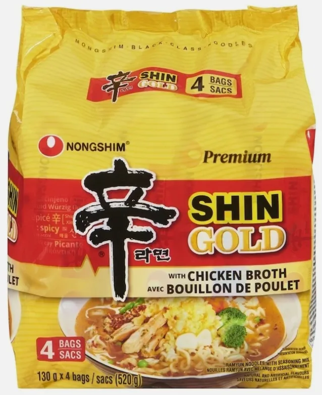 NS SHIN GOLD NOODLES W/CHICK BROTH 4X130g