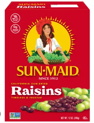 SUN MAID - NATURAL CALIFORNIA RAISINS 24/12oz
